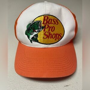 Bass Pro Shops Orange and White Trucker Hat